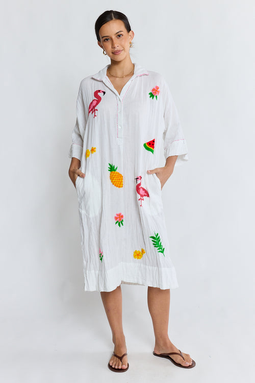 LulaLife Florida Kaftan White