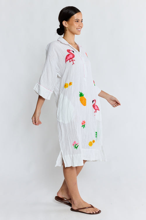 LulaLife Florida Kaftan White