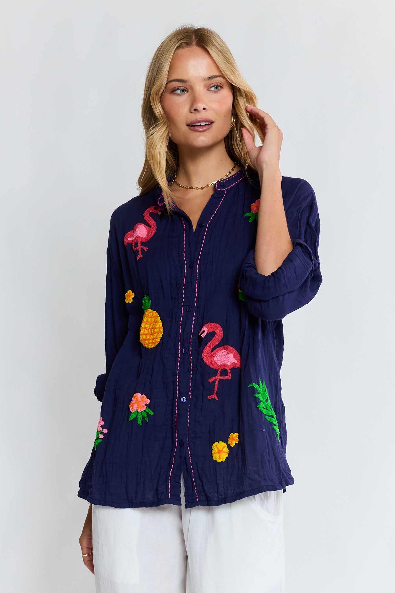 LulaLife Florida Shirt Navy