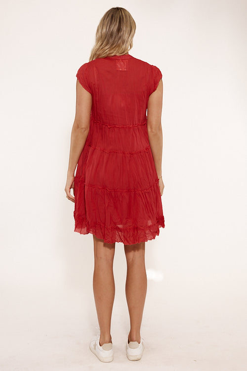 Lulalife Gwen Tier Dress Melon