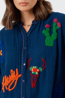 LulaLife Howdy Shirt Navy