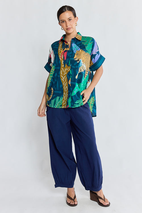 LulaLife Jungle Fever Shirt Navy