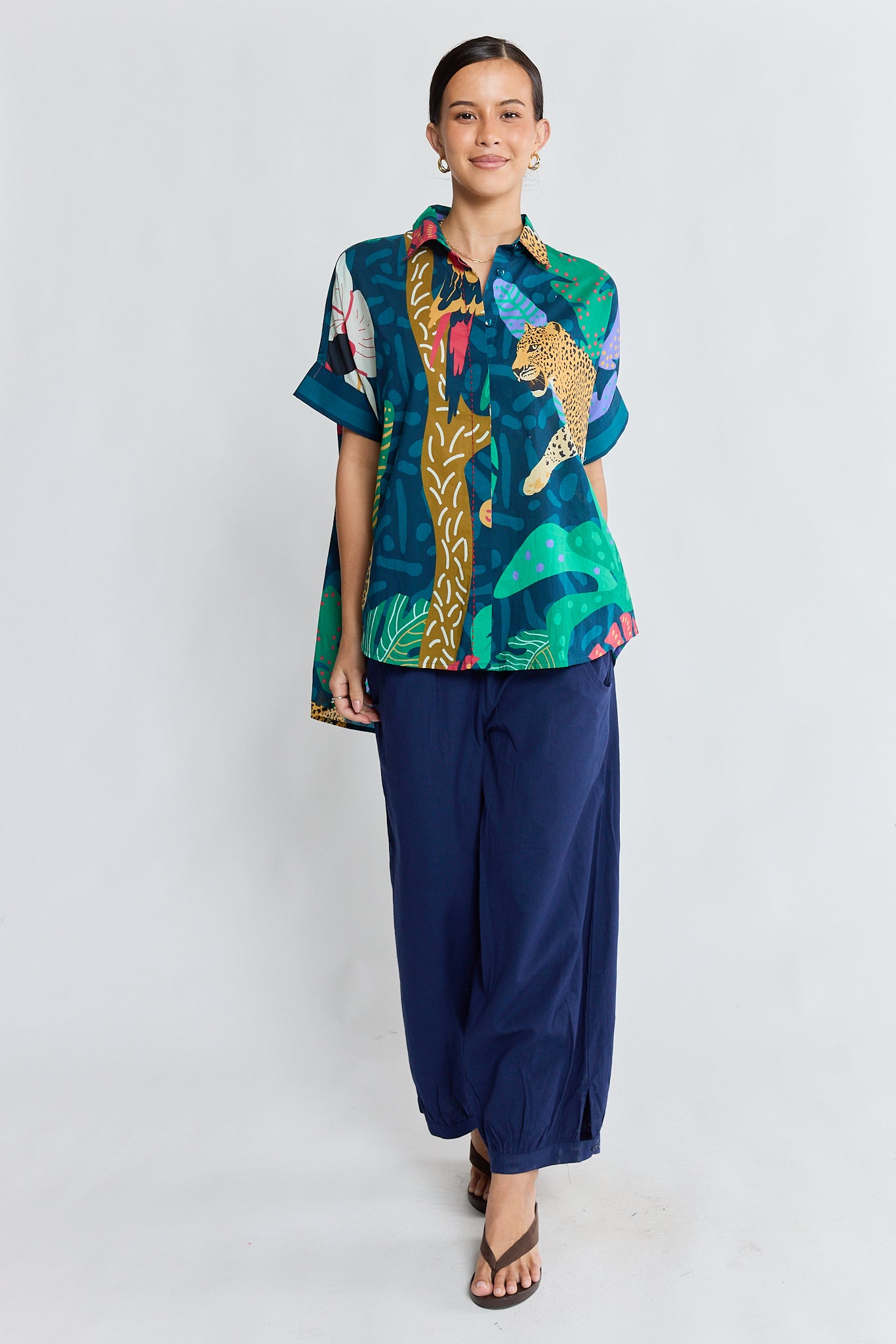LulaLife Jungle Fever Shirt Navy