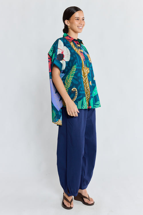 LulaLife Jungle Fever Shirt Navy