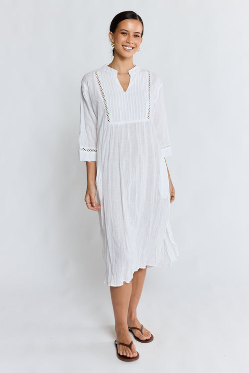 LulaLife Laverne Kaftan White