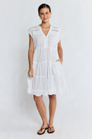 LulaLife Laverne Tier Dress White
