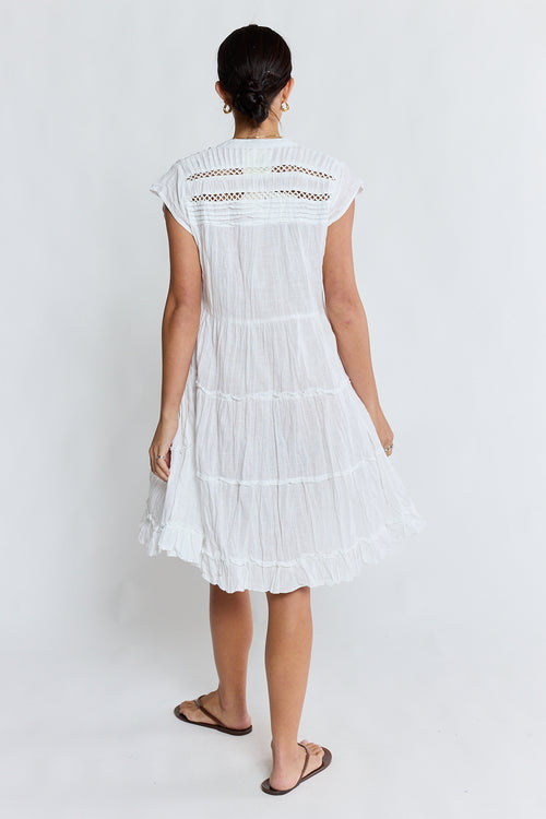 LulaLife Laverne Tier Dress White