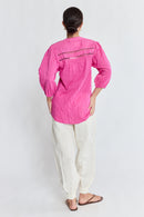 LulaLife Laverne Tuck Shirt Fuschia