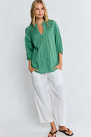 LulaLife Laverne Tuck Shirt Gumleaf