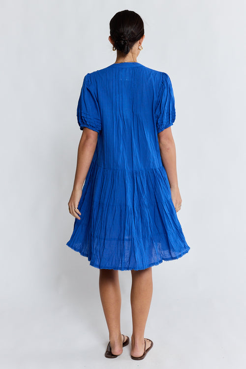 LulaLife Marilyn Button Dress Azure