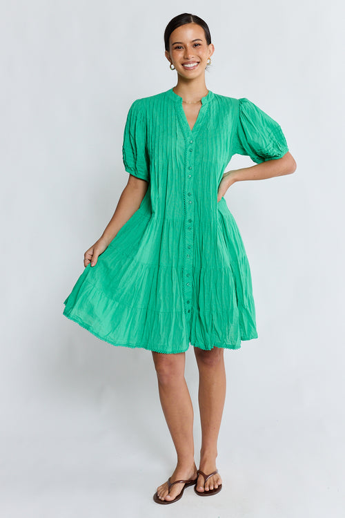 LulaLife Marilyn Button Dress Sea