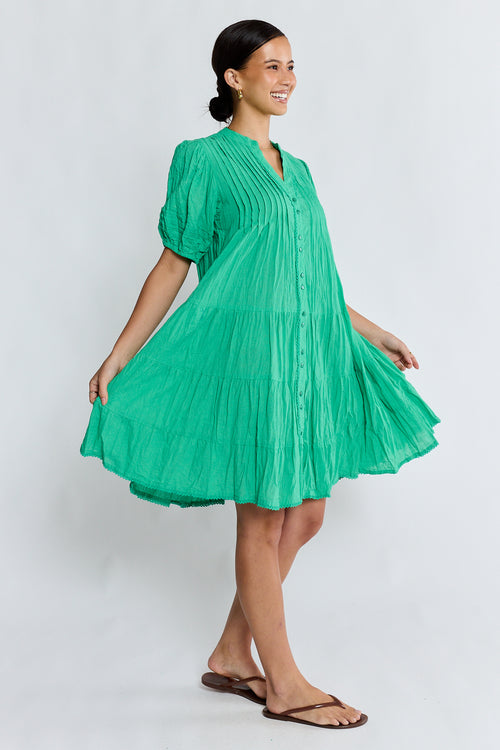 LulaLife Marilyn Button Dress Sea