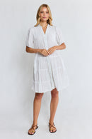 LulaLife Marilyn Button Dress White