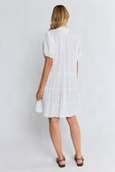 LulaLife Marilyn Button Dress White