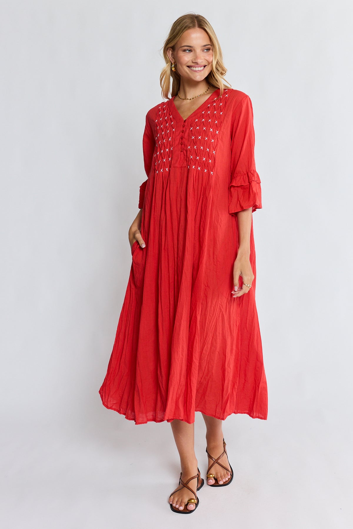 LulaLife Marilyn Midi Red