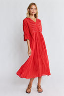 LulaLife Marilyn Midi Red