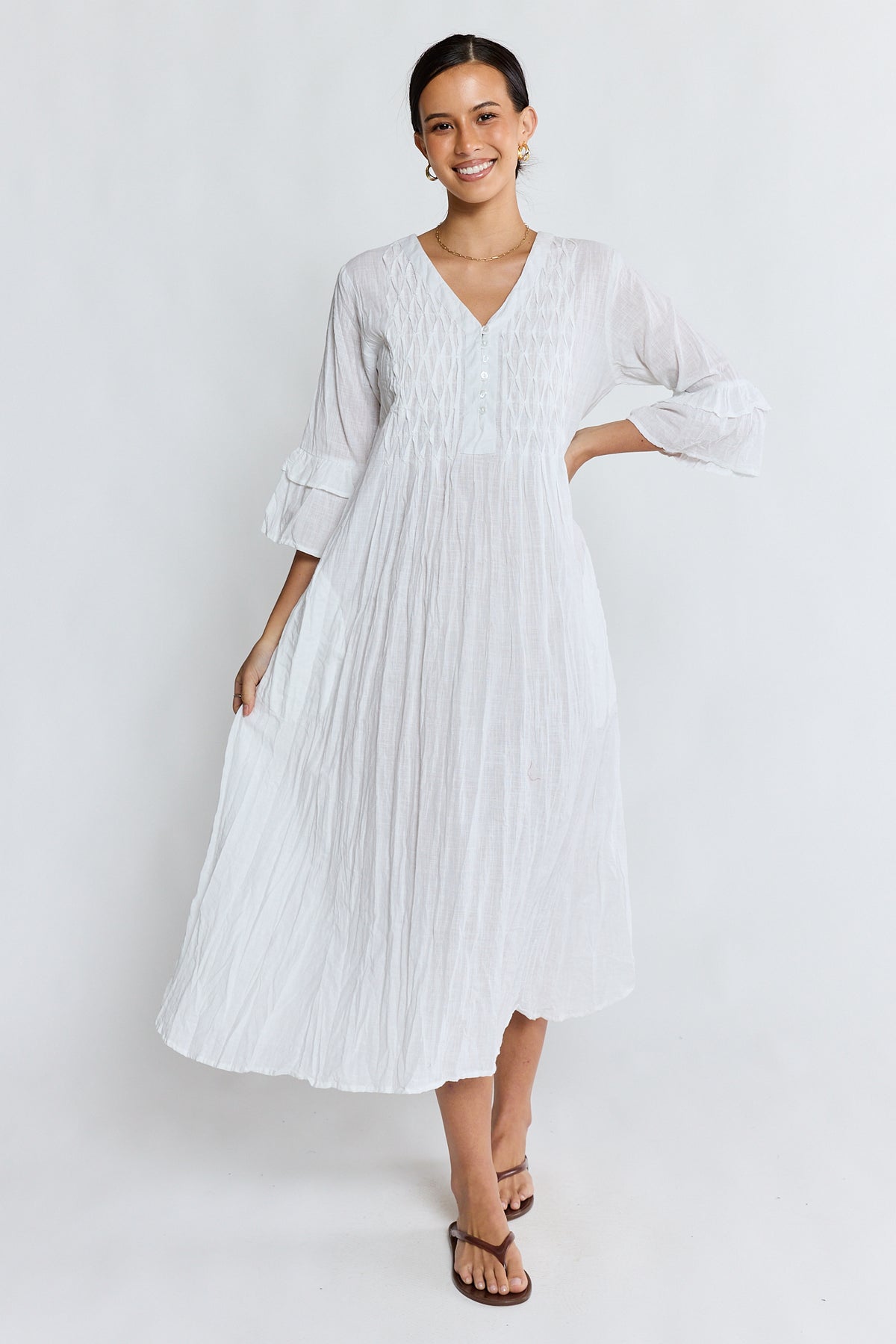 LulaLife Marilyn Midi White