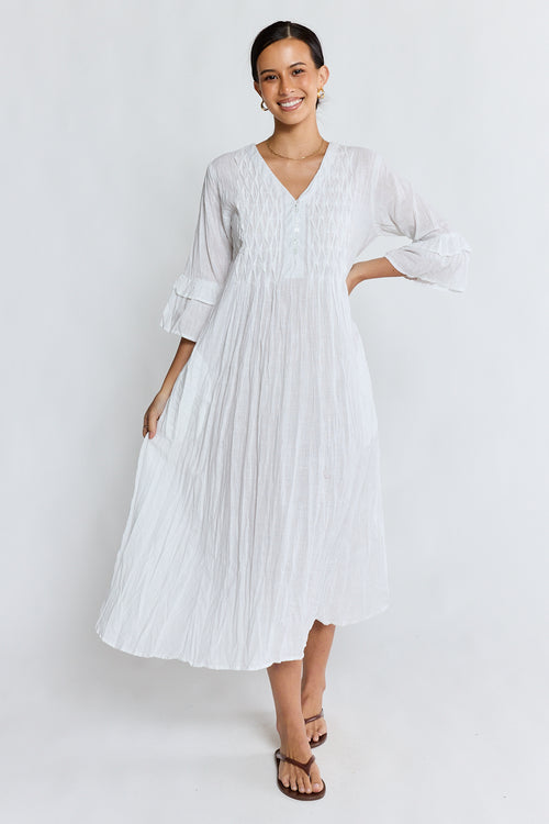 LulaLife Marilyn Midi White