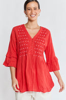 LulaLife Marilyn Shirt Red