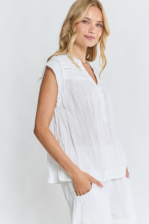 LulaLife Marilyn Top White