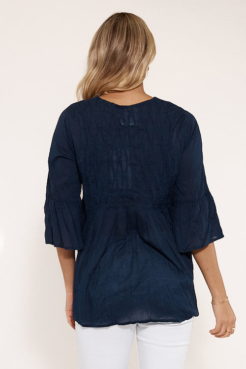 Lulalife Midori Shirt Navy | EXCLUSIVE