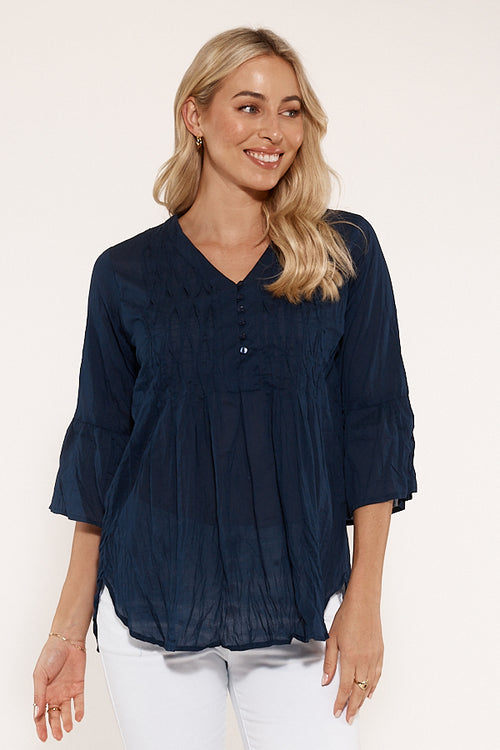 Lulalife Midori Shirt Navy | EXCLUSIVE
