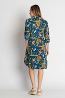 LulaLife Prairie Shirtdress Navy