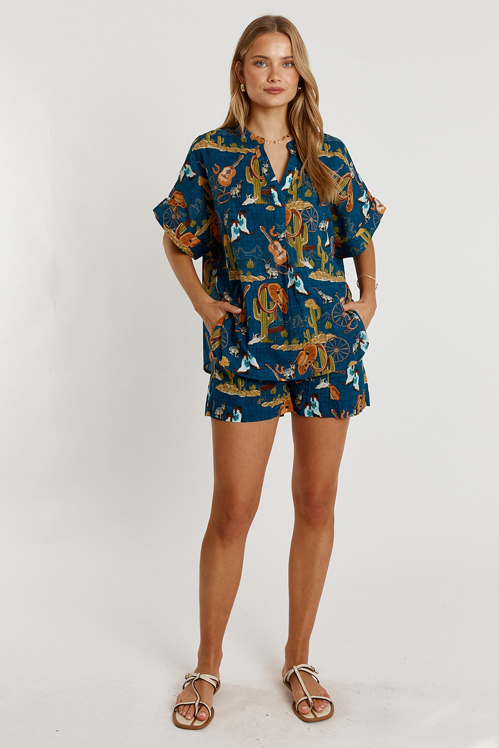 LulaLife Prairie Short Navy