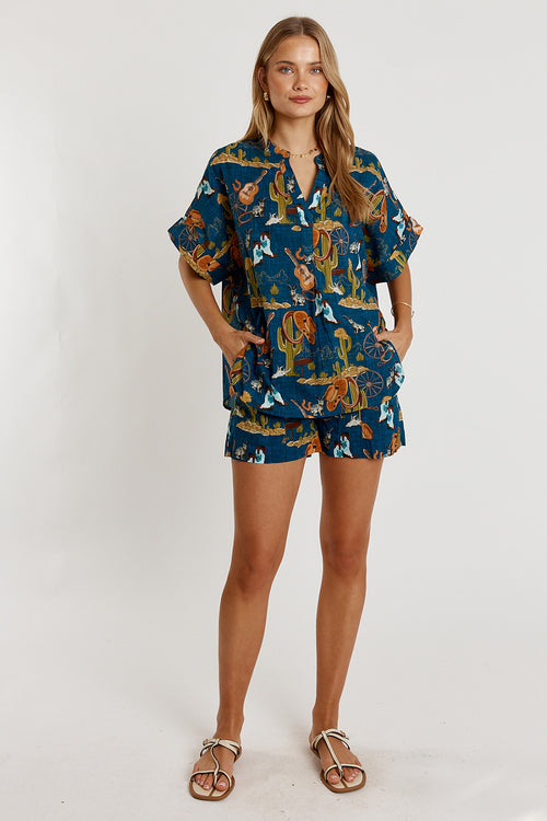 LulaLife Prairie Short Navy