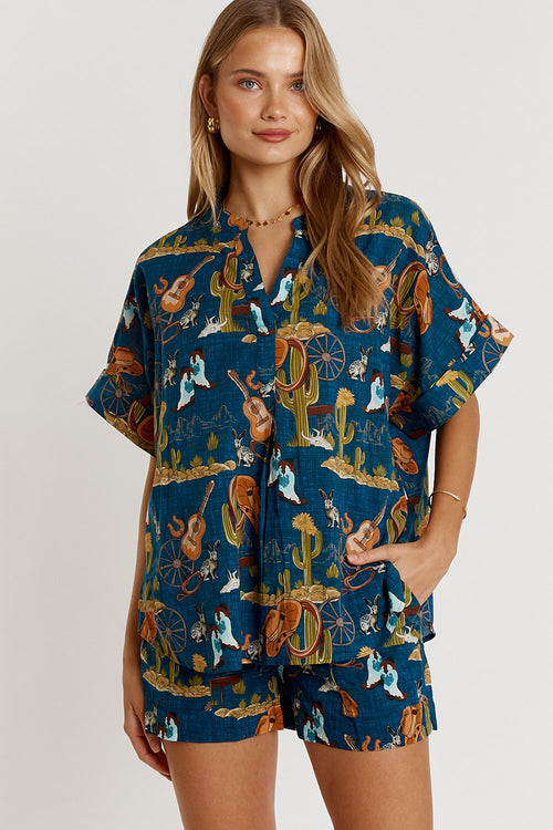 LulaLife Prairie Short Navy