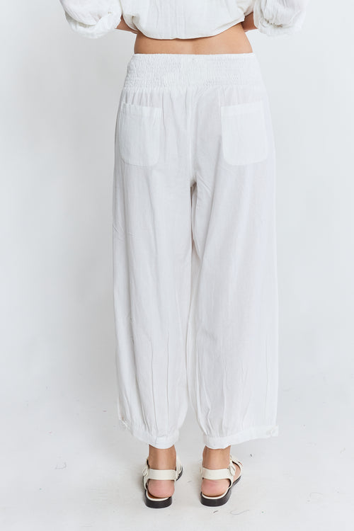 LulaLife Remi Balloon Pant White