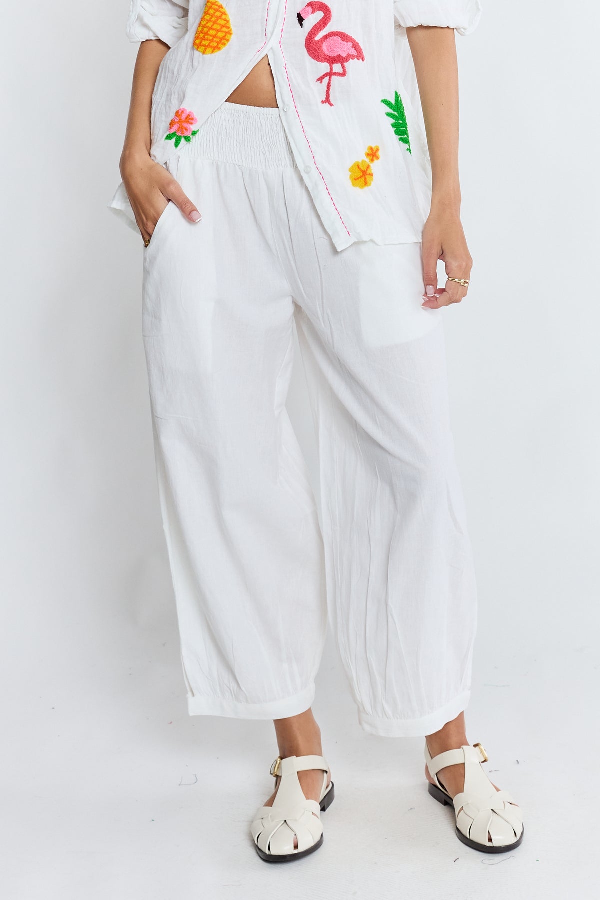 LulaLife Remi Balloon Pant White