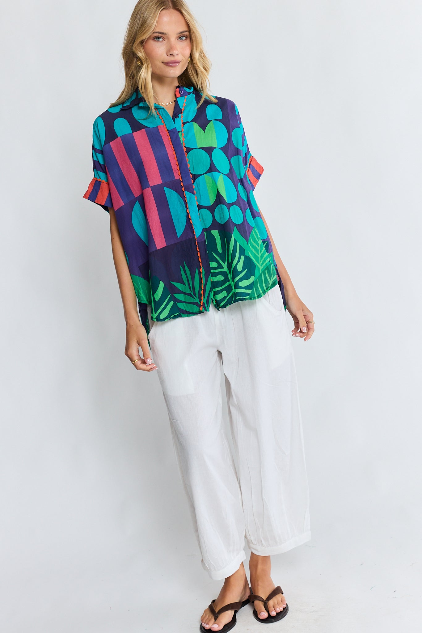 LulaLife Rhea Shirt Navy