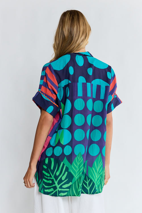 LulaLife Rhea Shirt Navy