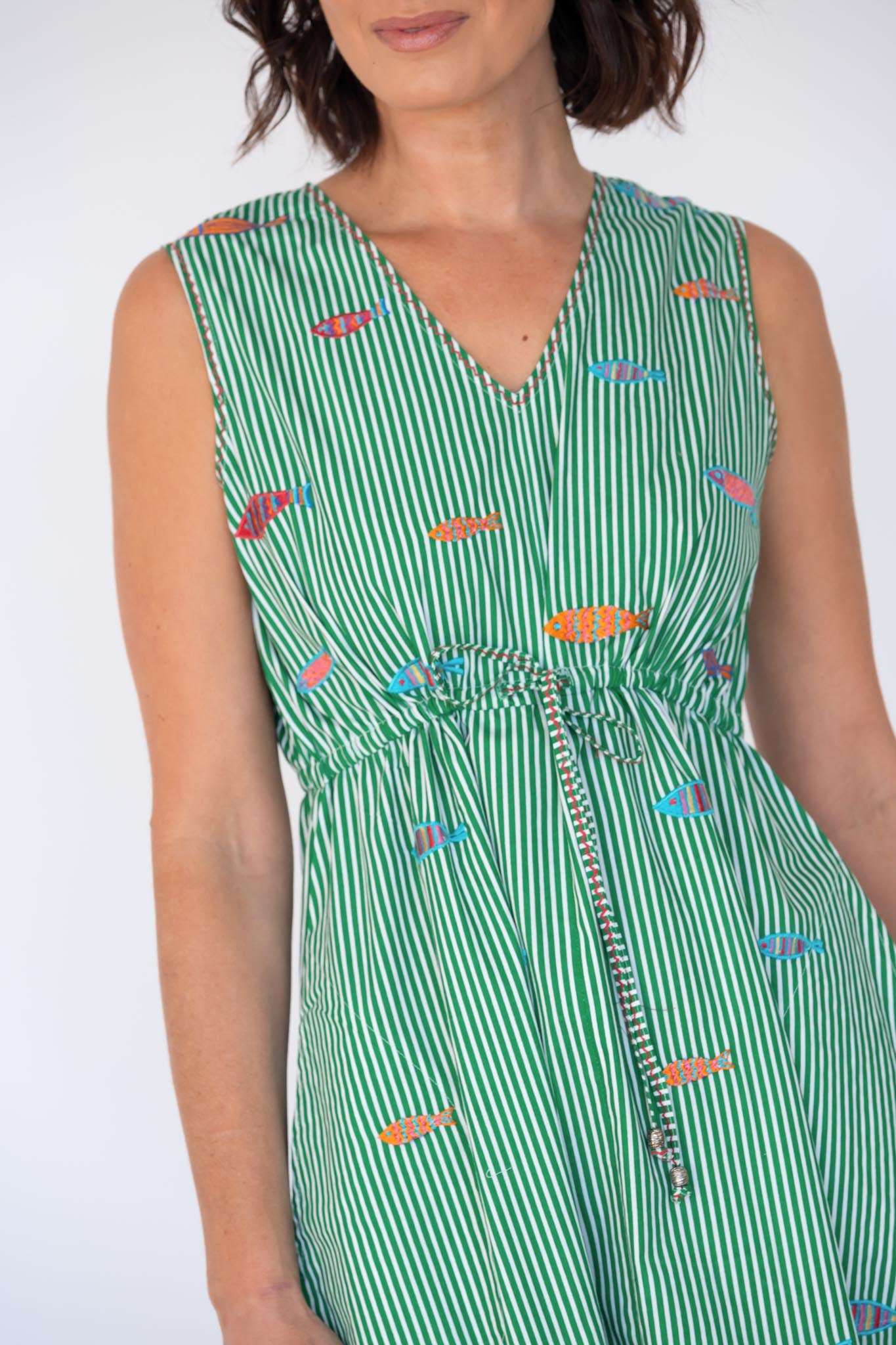 LulaLife Sardine Tie Midi Sea Stripe