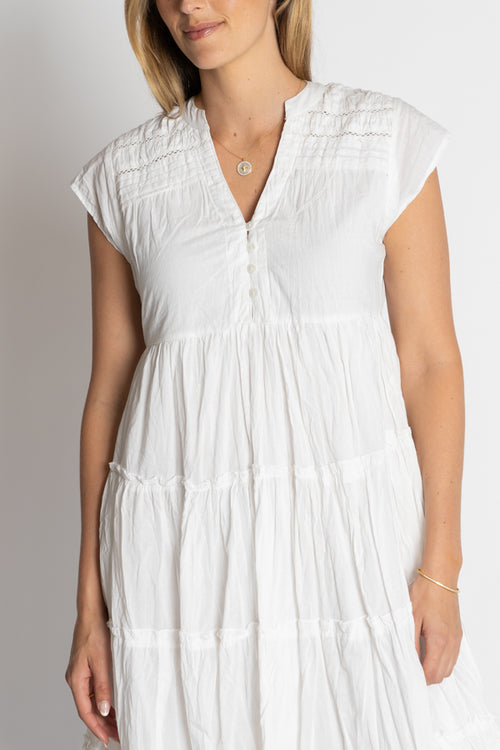 LulaLife Shayna Tiered Dress White