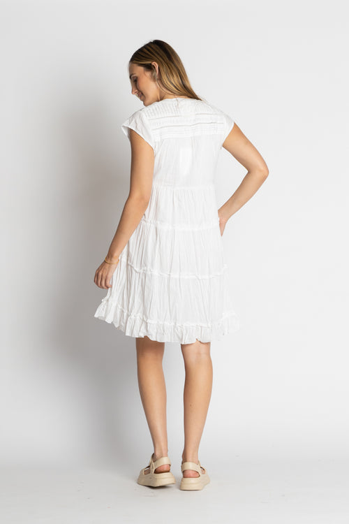 LulaLife Shayna Tiered Dress White