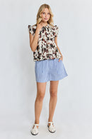 LulaLife Sylvie Top Cow Print