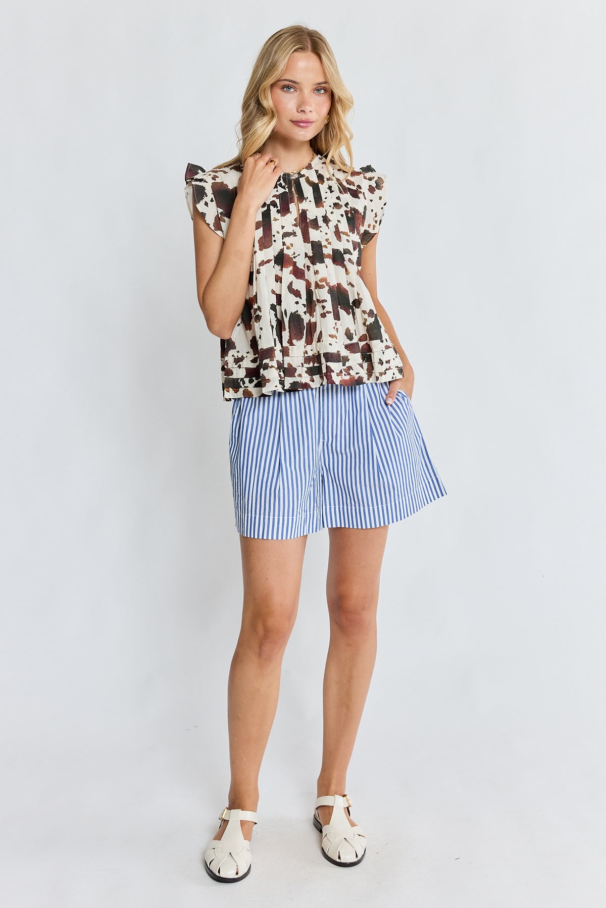 LulaLife Sylvie Top Cow Print