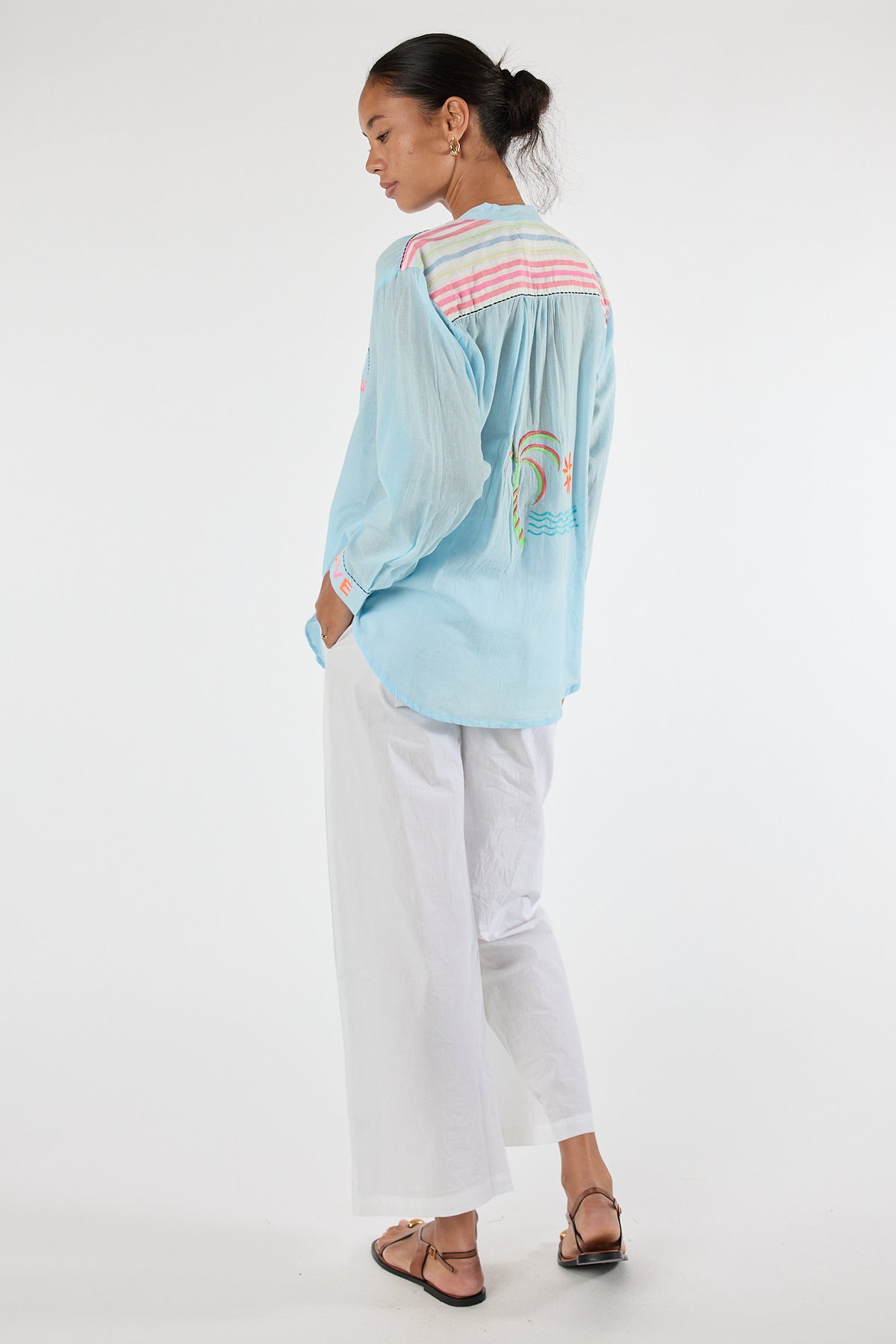 LulaLife Trixie Beach Shirt Blue