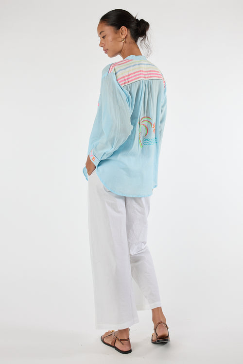LulaLife Trixie Beach Shirt Blue