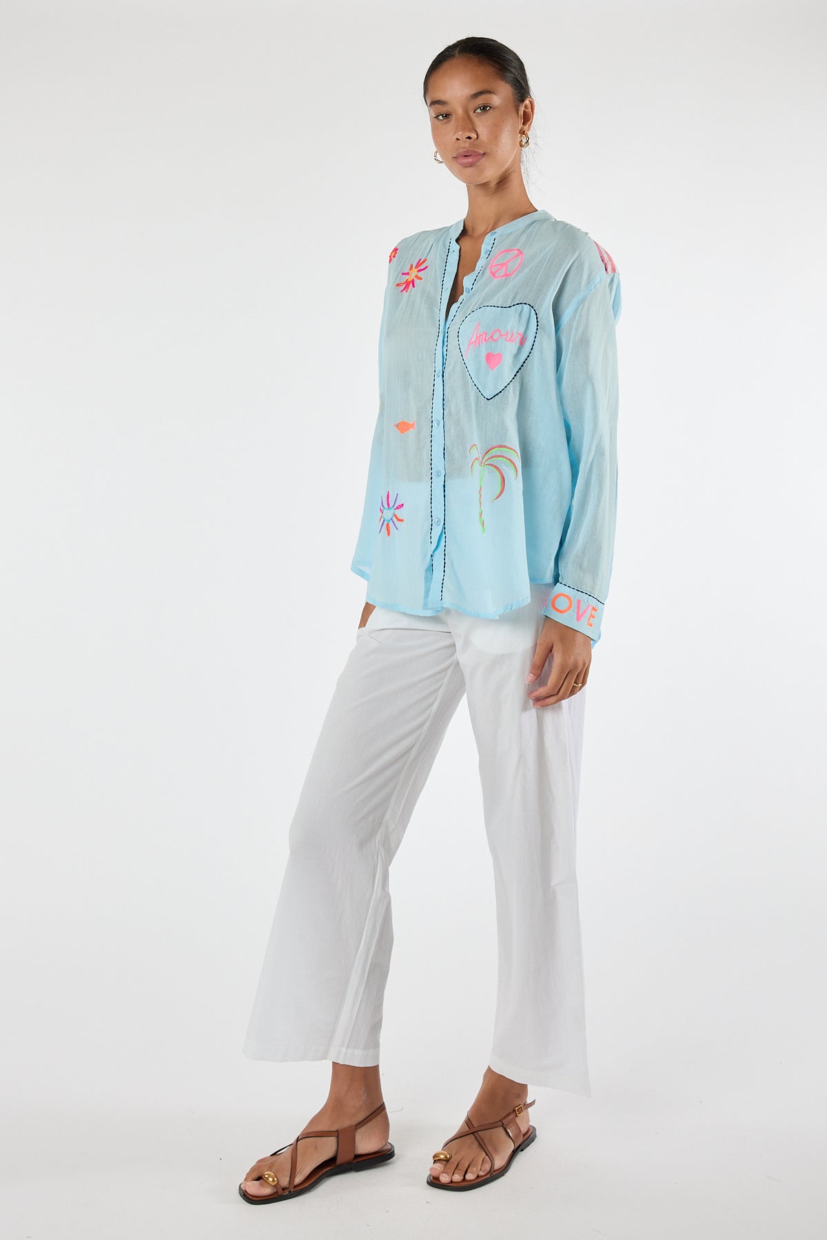 LulaLife Trixie Beach Shirt Blue
