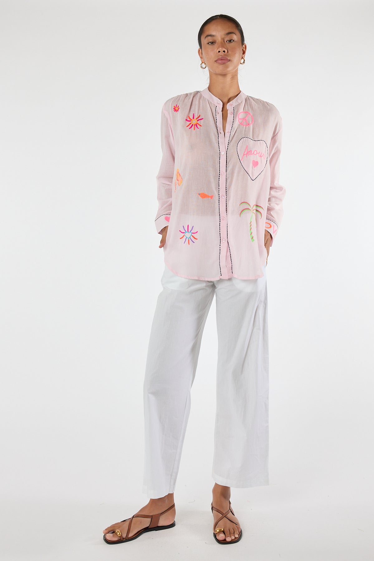 LulaLife Trixie Beach Shirt Pink