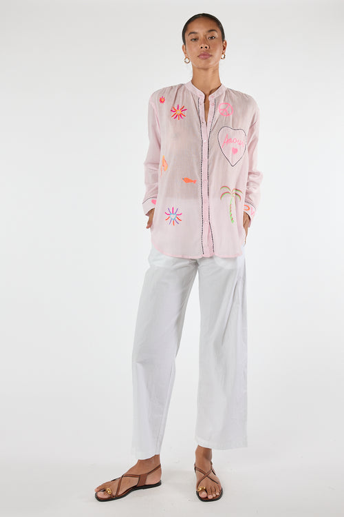 LulaLife Trixie Beach Shirt Pink