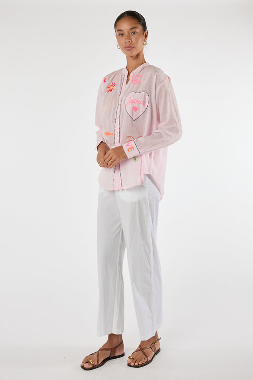 LulaLife Trixie Beach Shirt Pink