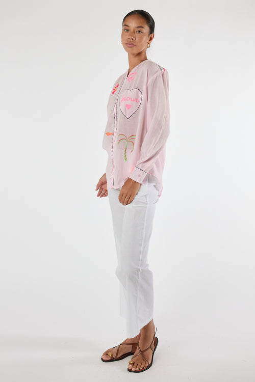 LulaLife Trixie Beach Shirt Pink