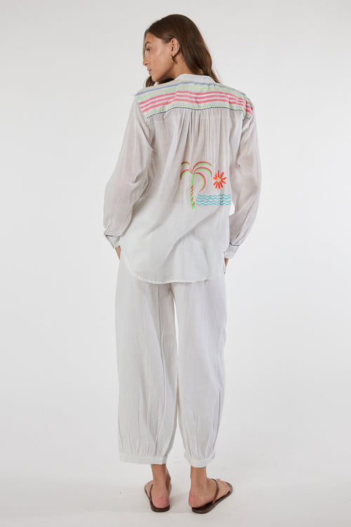 LulaLife Trixie Beach Shirt White