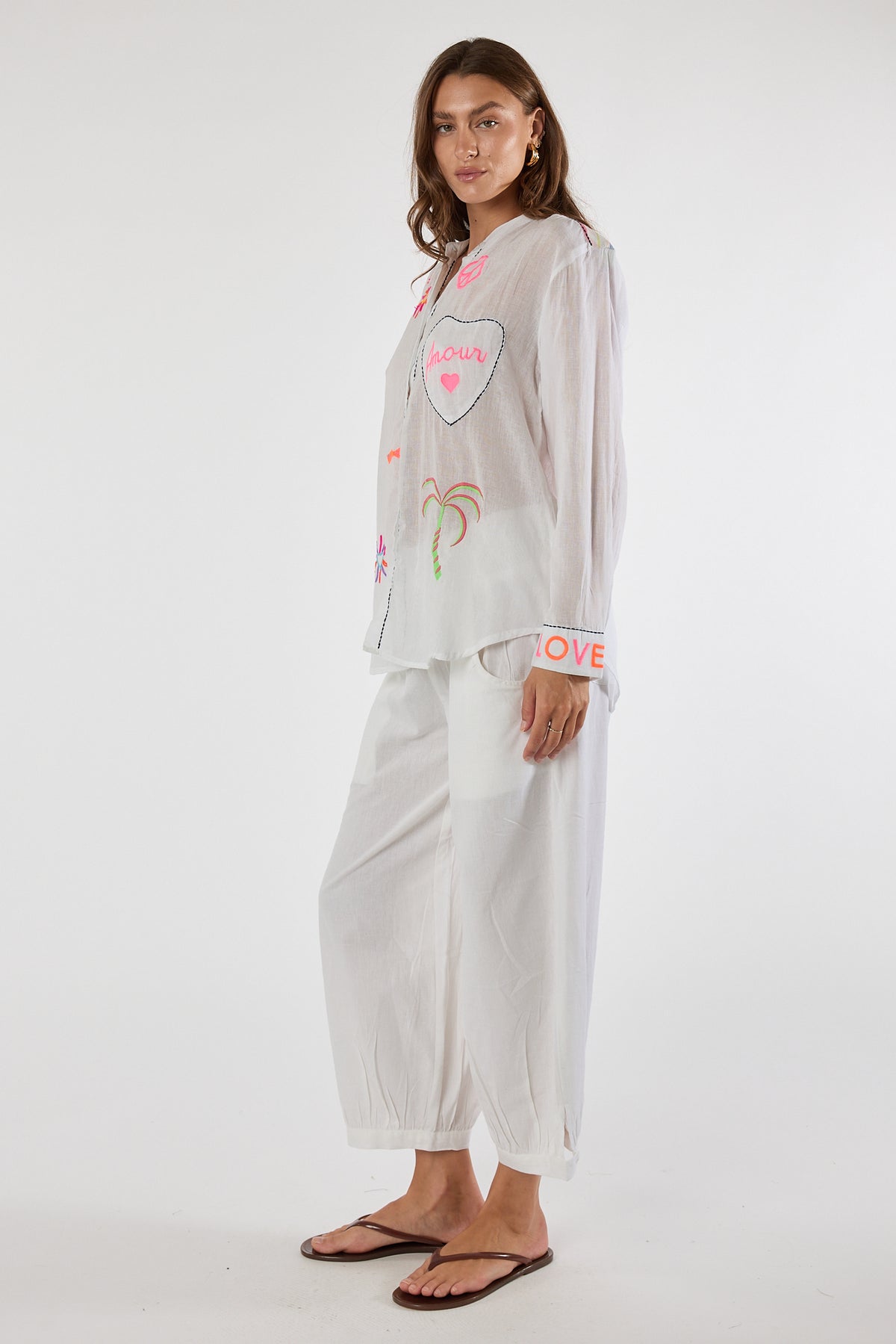 LulaLife Trixie Beach Shirt White