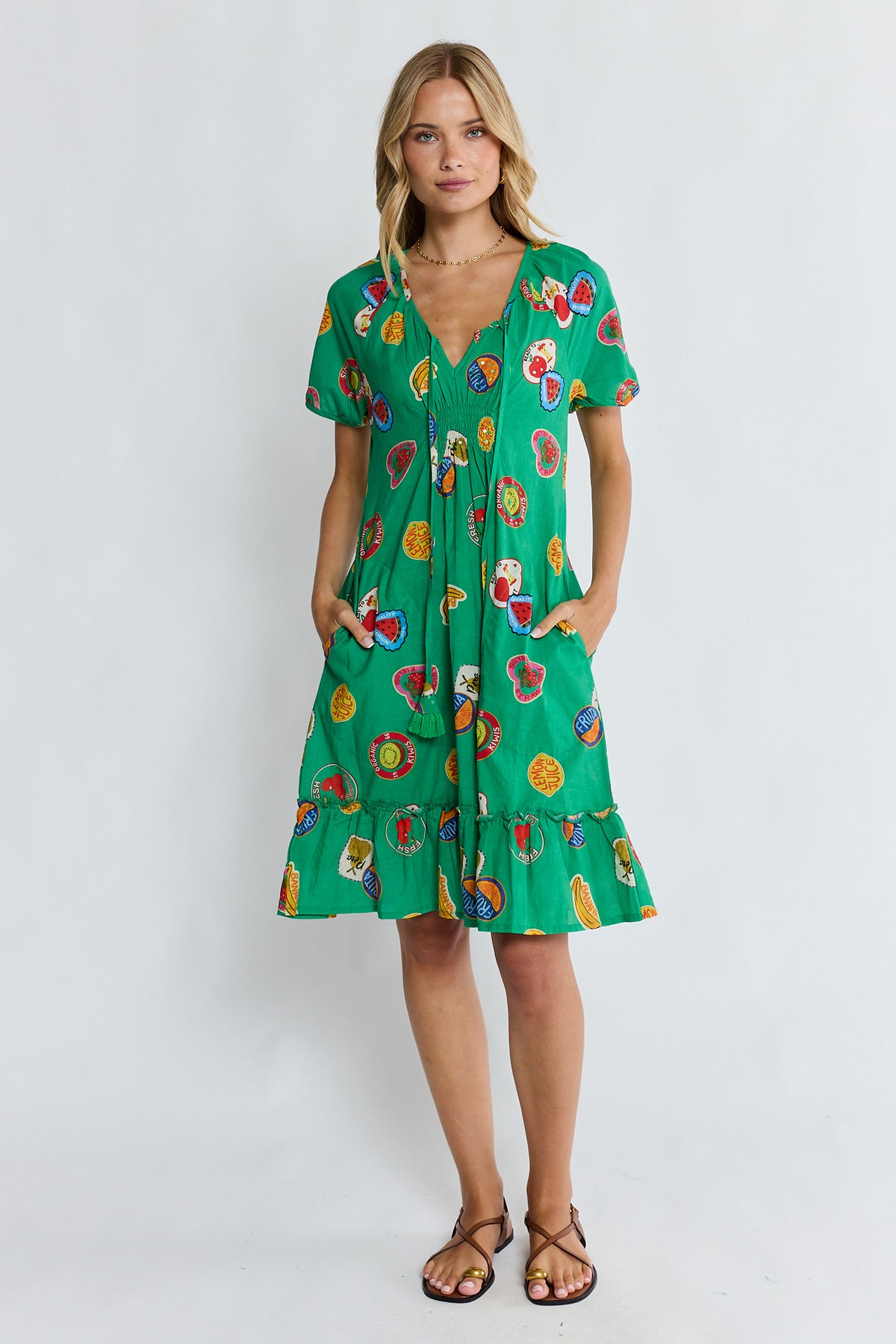 LulaLife Tutti Fruiti Dress Sea