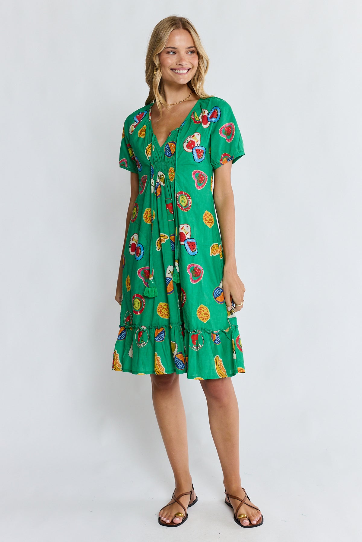 LulaLife Tutti Fruiti Dress Sea